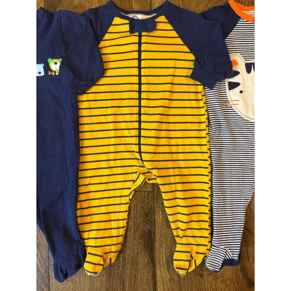 Gerber Baby Boy 0/3 Months Footed Sleepers‎ Outfits Zipper Pajamas Clothes Tiger